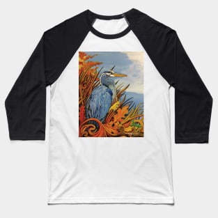 Fall Colors Blue Heron Baseball T-Shirt